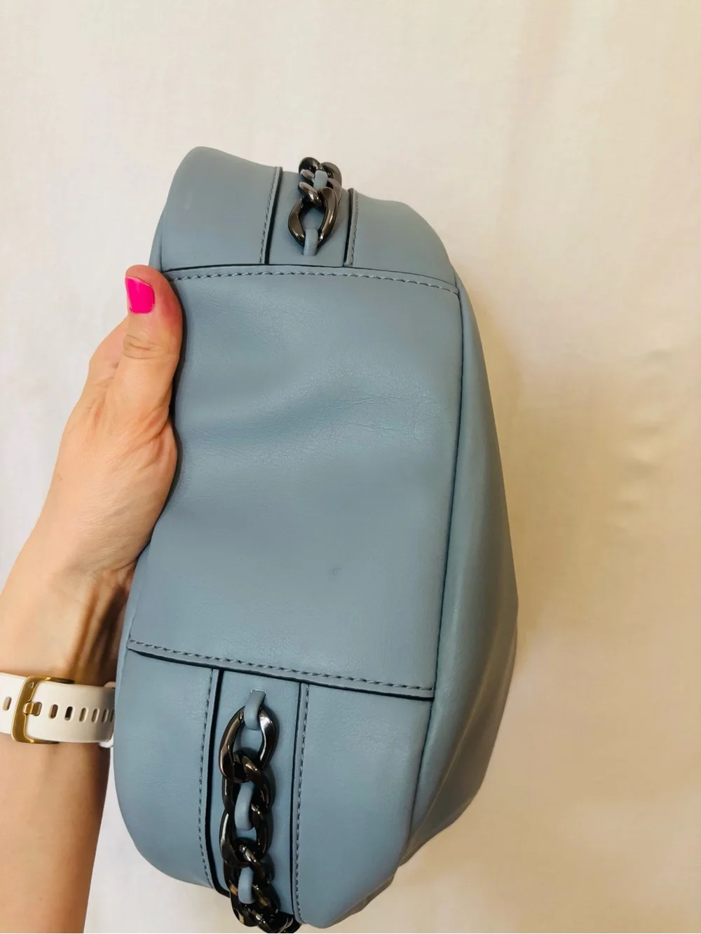 Cool Blue Crescent Moon Hobo Shoulder Bag